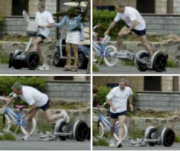 Bush takes a spill on the Segway.
