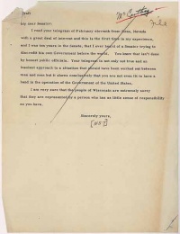 President Truman drafted a scathing response to a telegraph McCarthy had sent him.